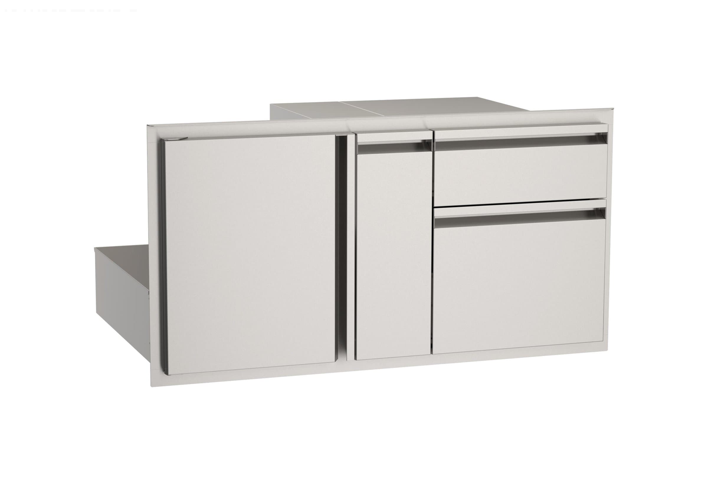 Built-In Access Door with Double Drawer & Platter Storage Combo