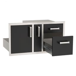 Echelon Black Door/Drawer Combo with Platter Storage