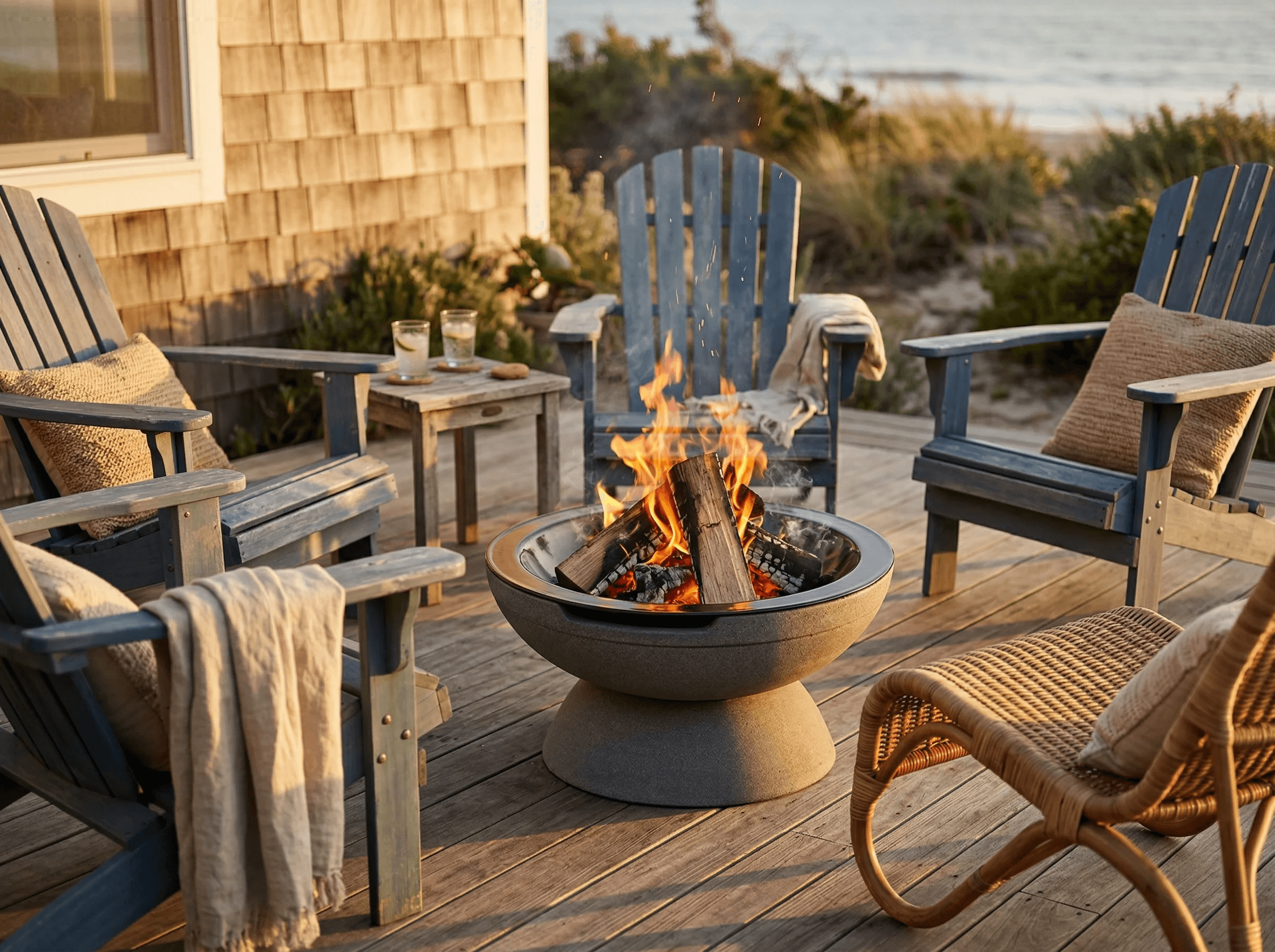 Falo 21" Wood Burning Fire Pit – Pebble Beach