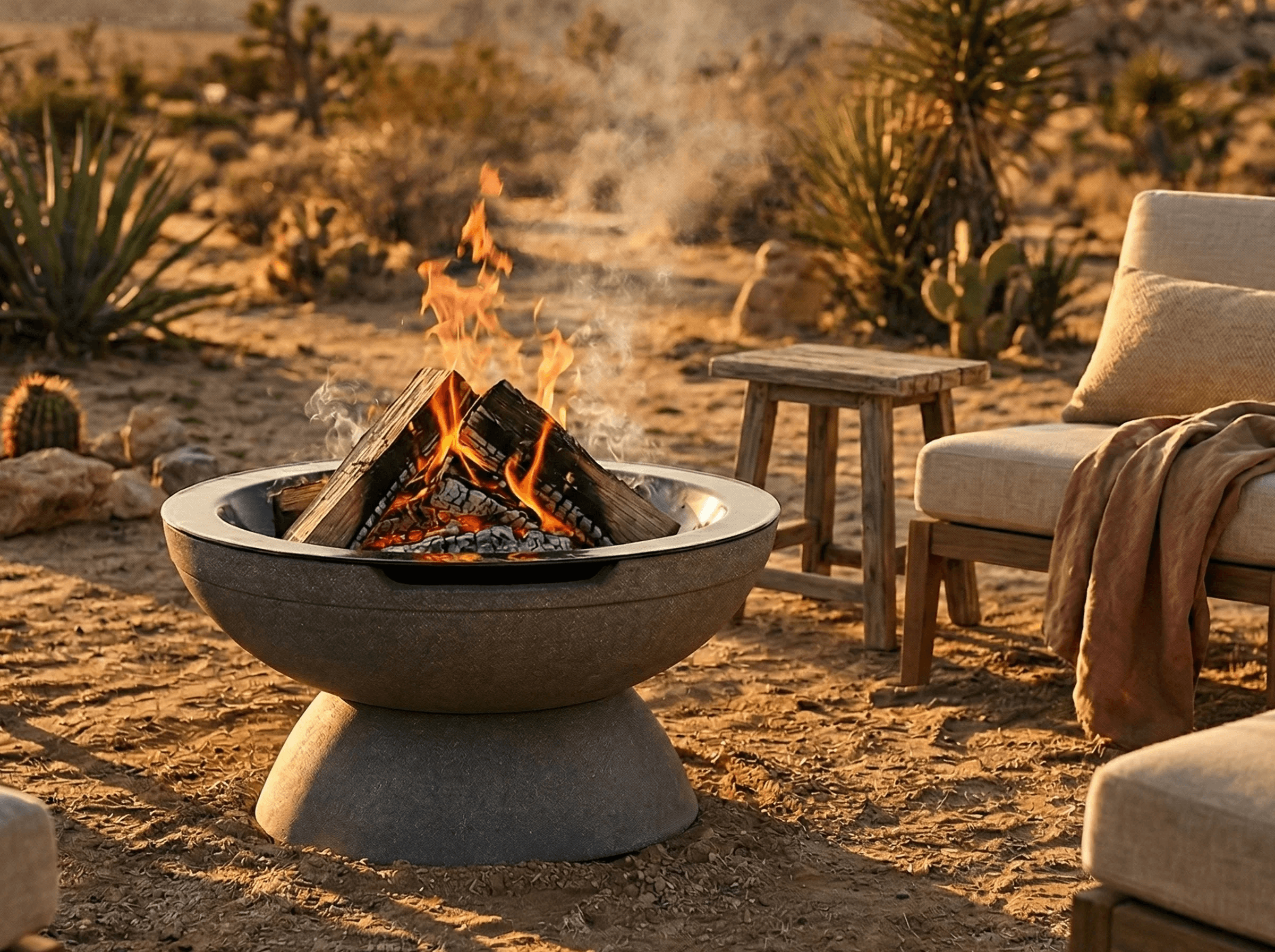Falo 21" Wood Burning Fire Pit – Pebble Beach