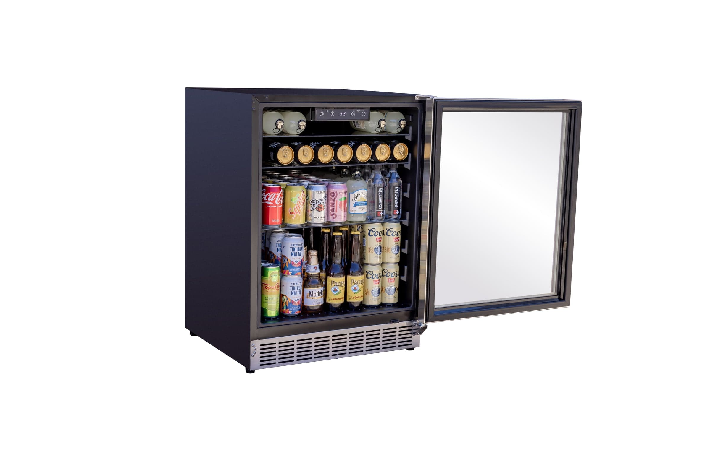 24" Outdoor Rated Refrigerator with Glass Door and Glass Shelves (5c)