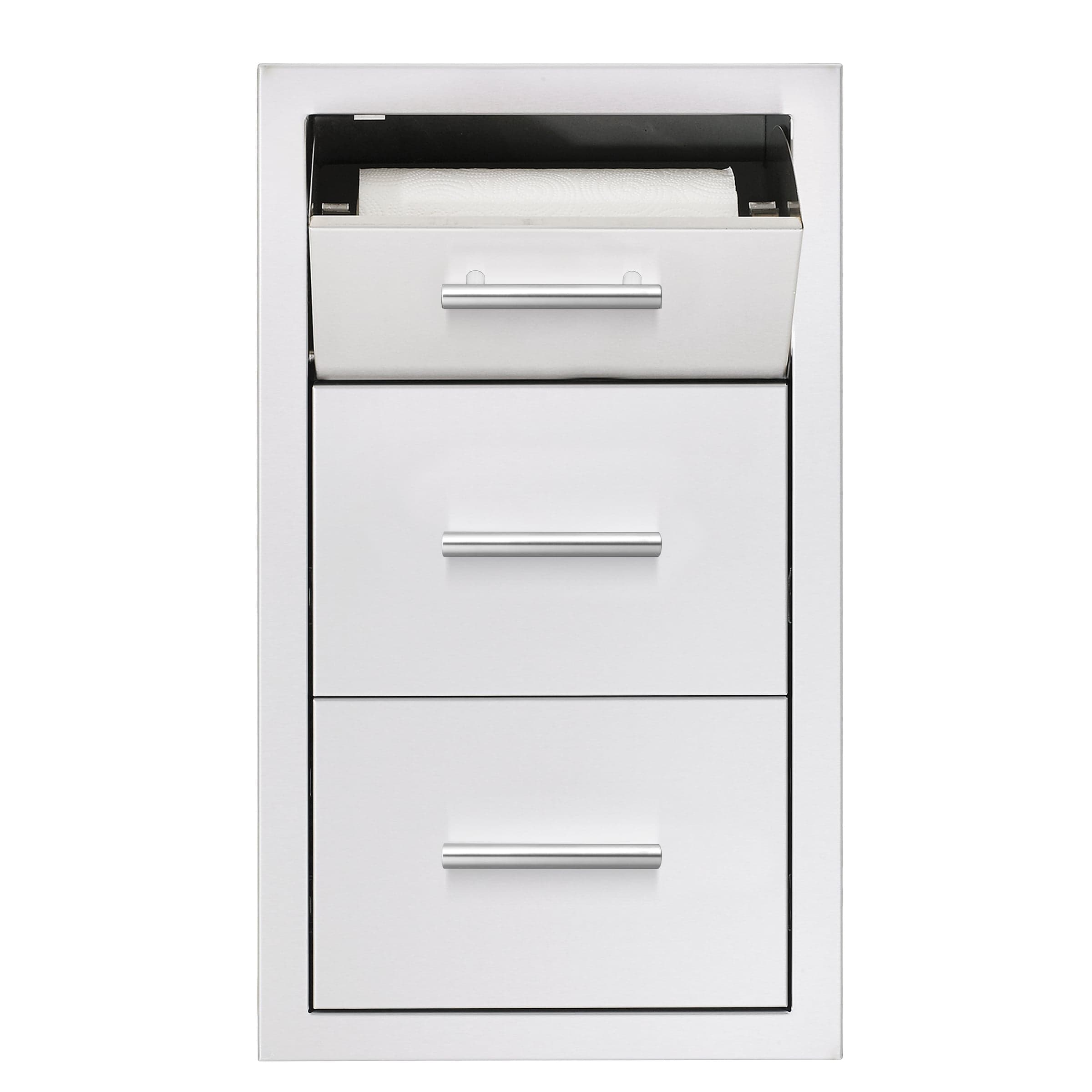 Masonry Frame - 17" Vertical 2-Drawer & Paper Towel Holder Combo