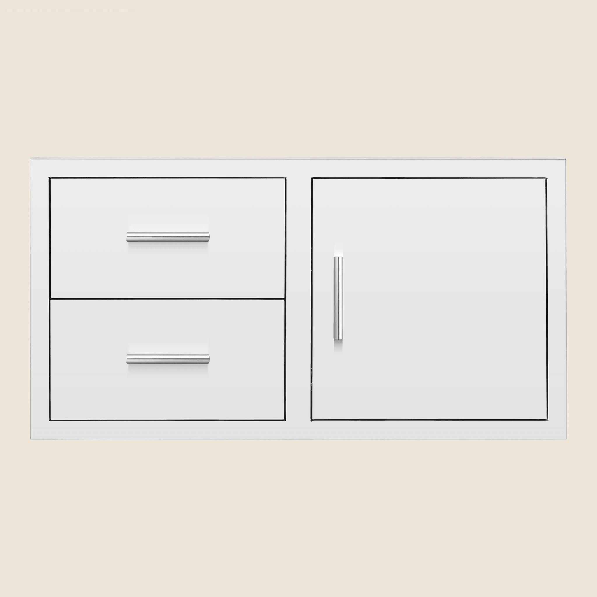 42" 2-Drawer and Access Door Combo with Hidden Hinge