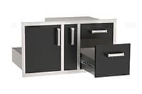 Echelon Black Door/Drawer Combo with Platter Storage