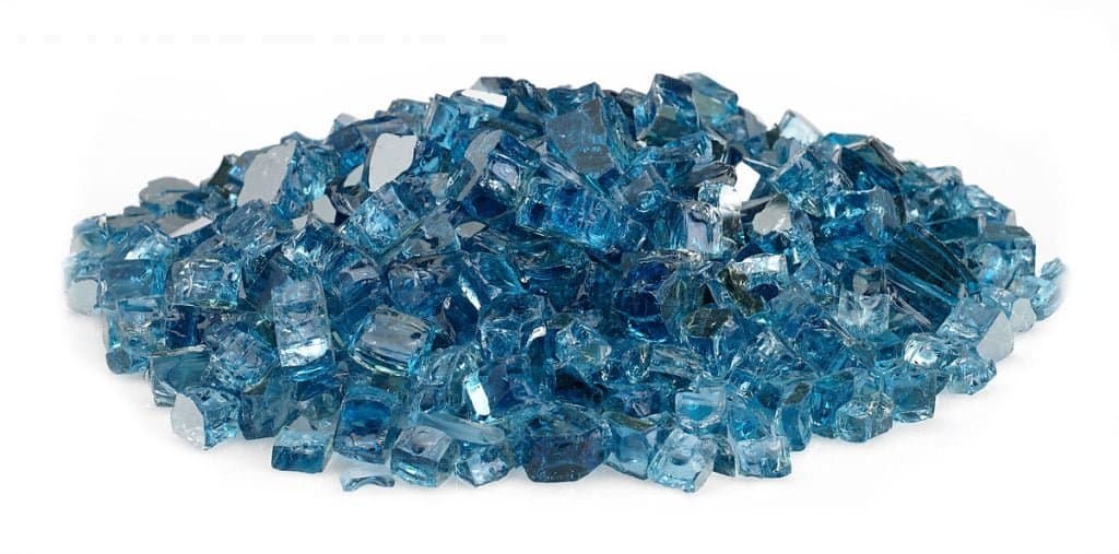 1/2" Pacific Blue Reflective Fireglass, 10 lbs